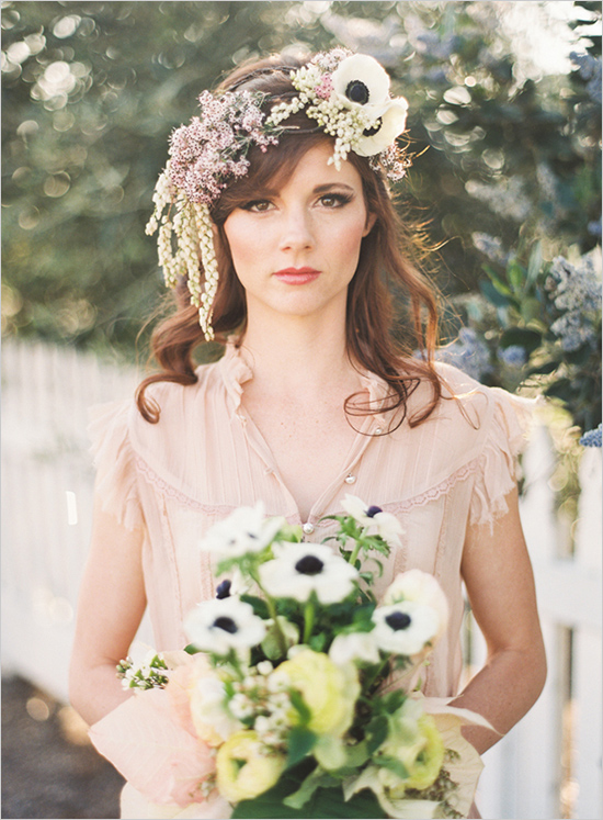 real flower headbands for weddings