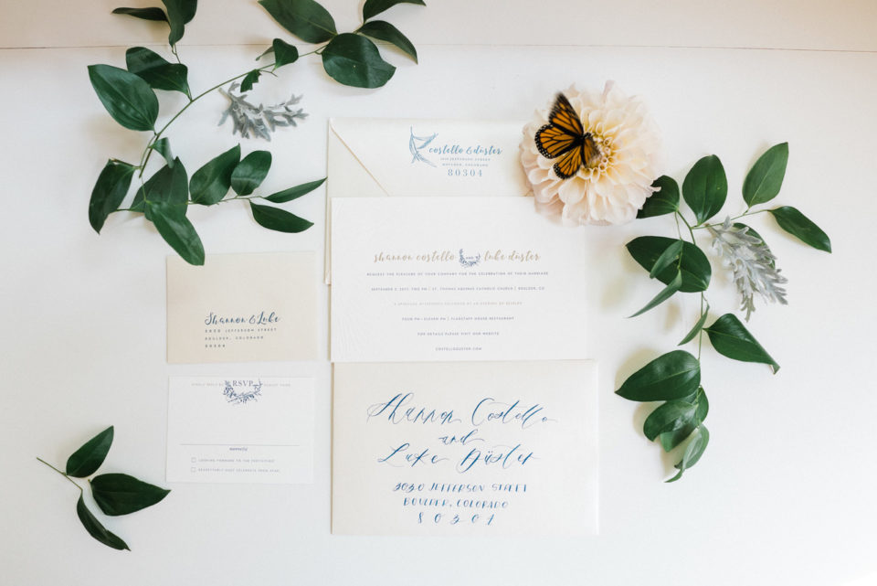 Classic White Butterfly Invitation Suite