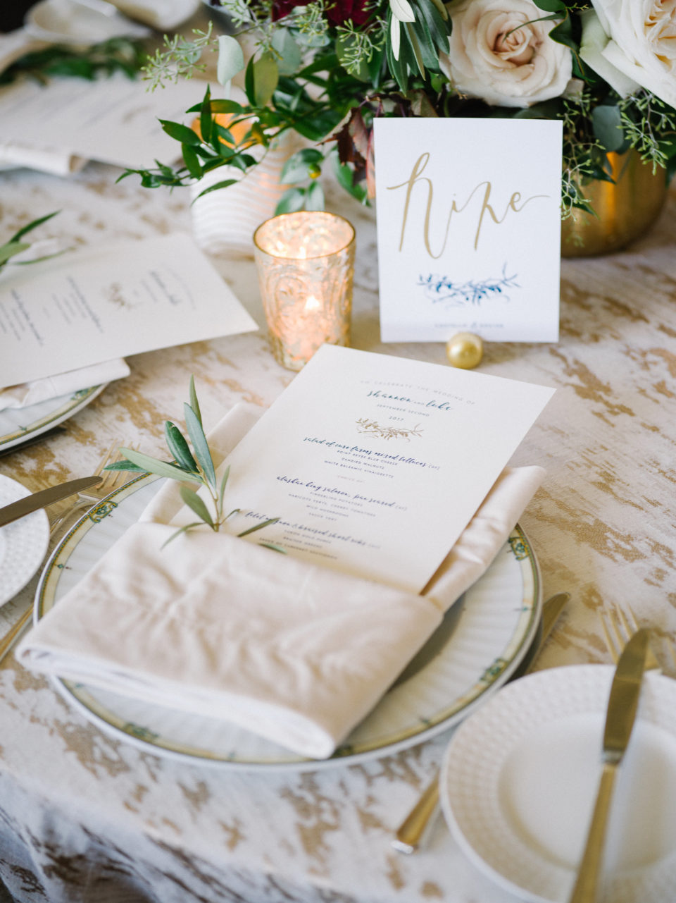 Table Number Card and Menu