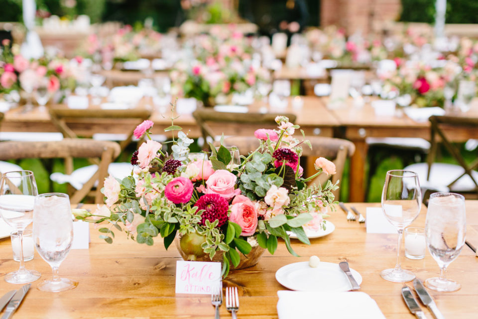 Outdoor Garden Wedding Reception Table