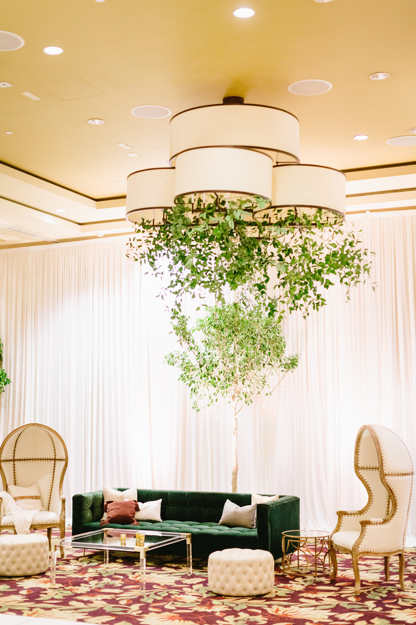 Chandelier Greenery Wedding Lounge