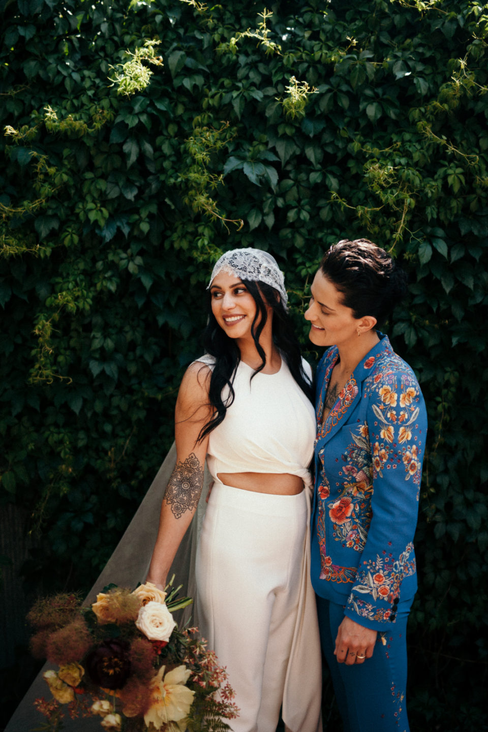 LGBT Wedding Denver Floral Suit