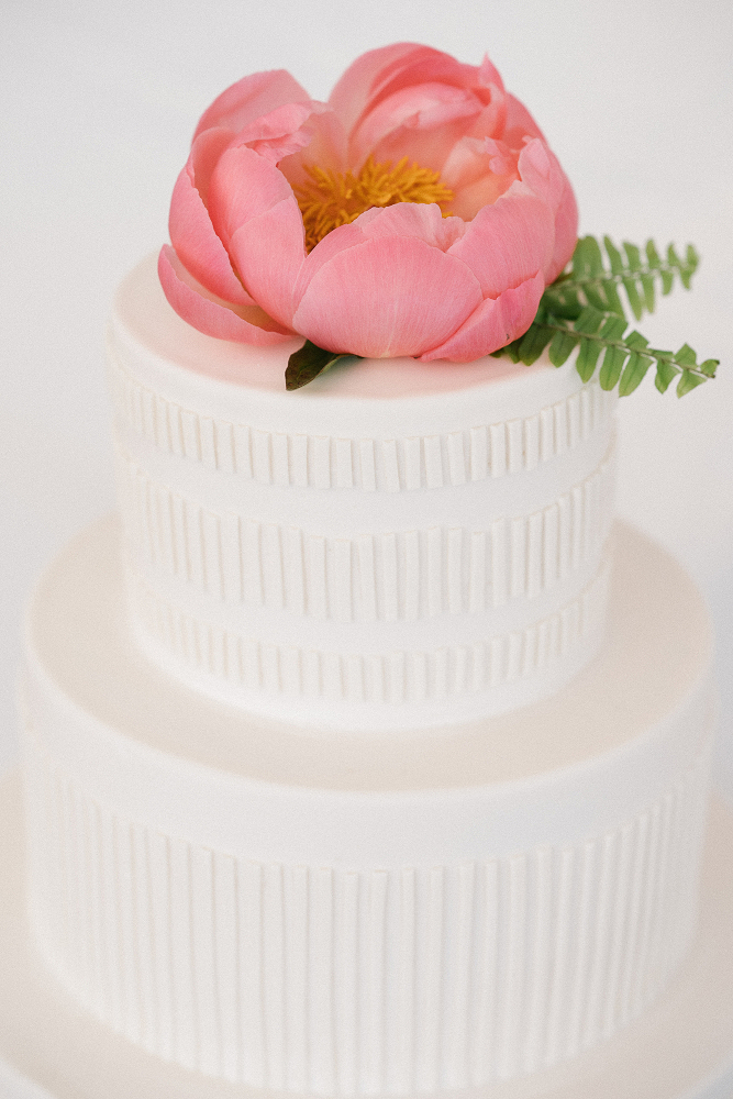 Two Tier Wedding Cake Pink Peony