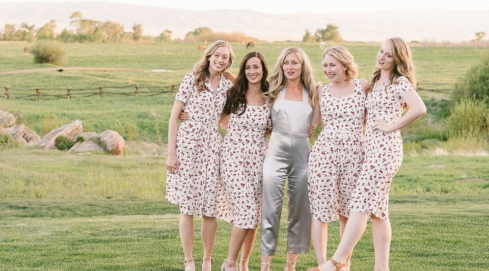 Bride and Bridesmaids Outdoor Floral Dress Silver Jumpsuit