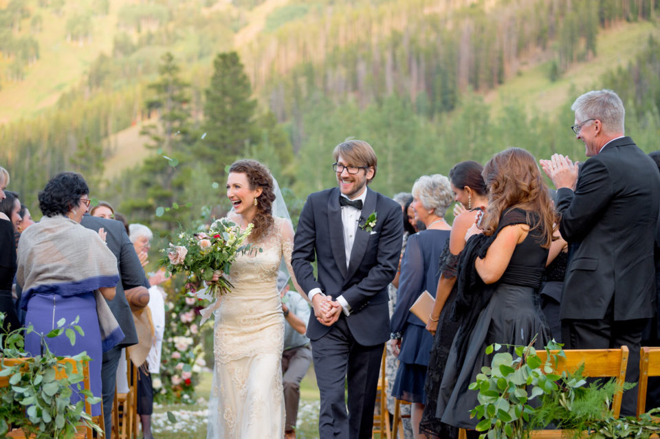 Bride Groom Outdoor Mountain Colorado Wedding