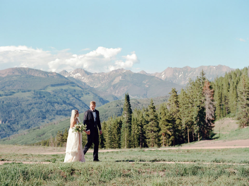 Bride Groom Portrait Colorado Mountain Wedding