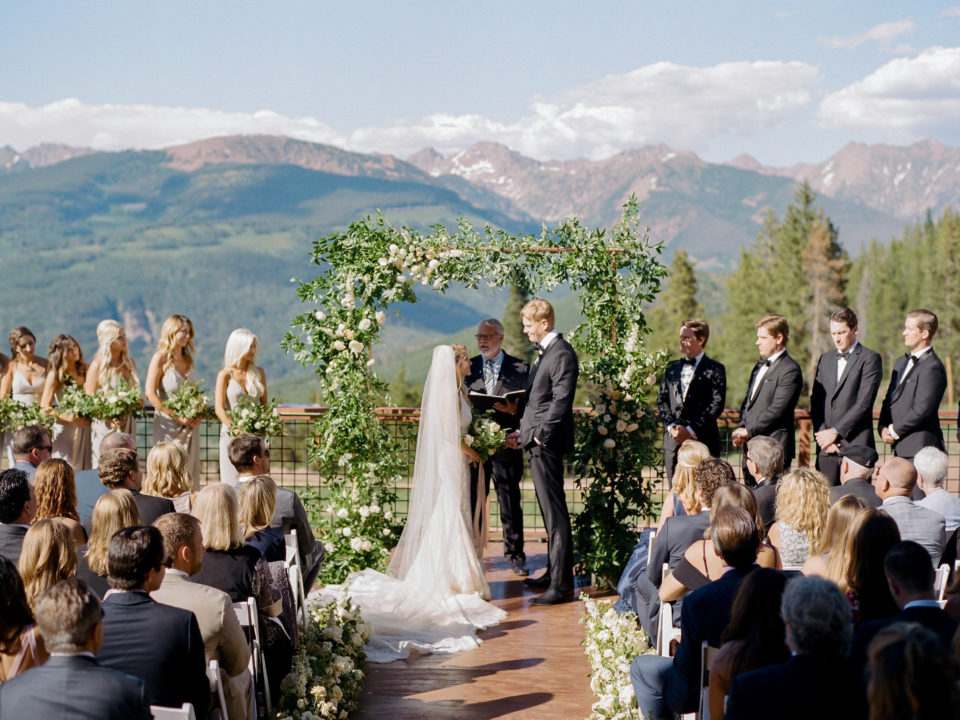 Outdoor Wedding Ceremony Mountain Arch