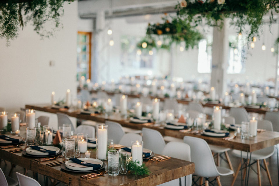 Farm Table Wedding Reception Greenery