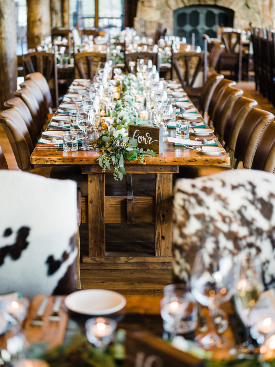 Wooden Wedding Reception Tables