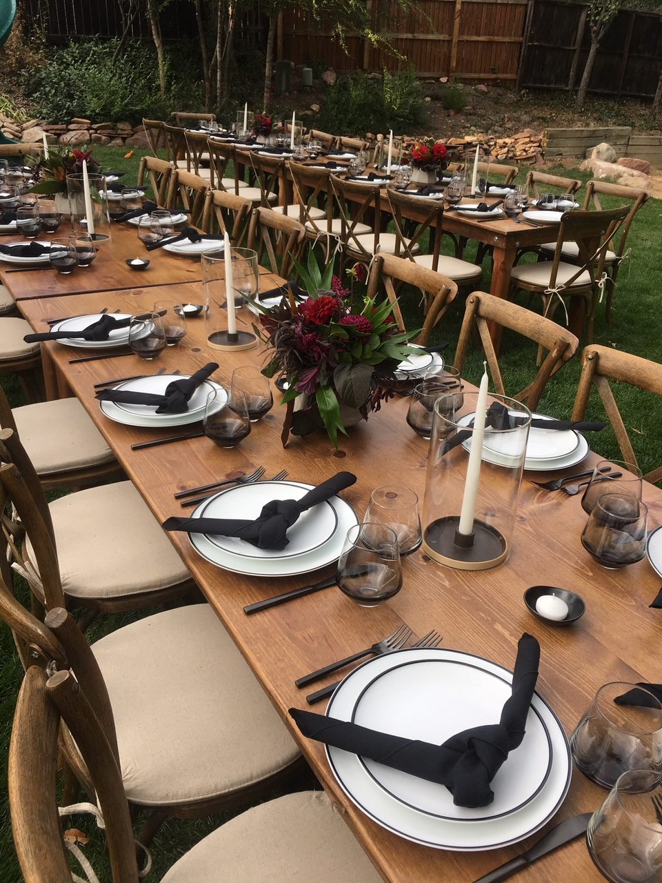 Outdoor Farm Table Wedding Reception