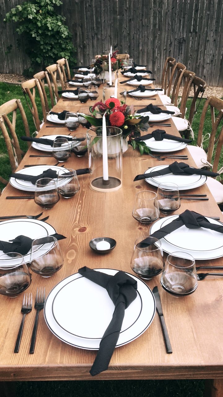 Outdoor Farm Table Wedding Reception