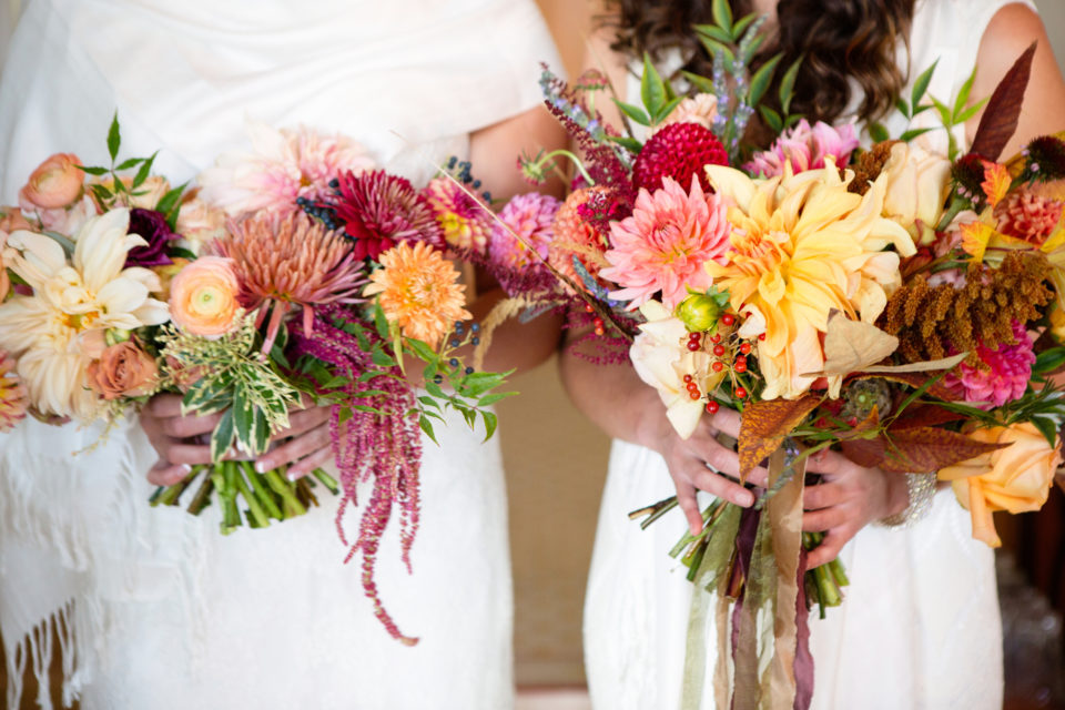 Bouquets floral cheery orange pink yellow