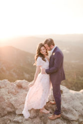 Mountains Colorado couple holding each other airy dress