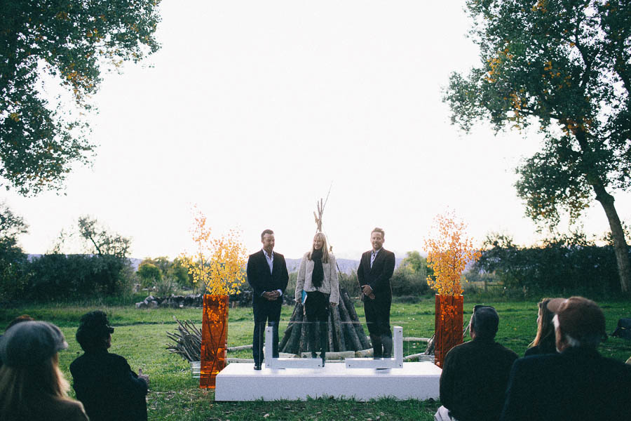 Yellow leaves ceremony stage teepee