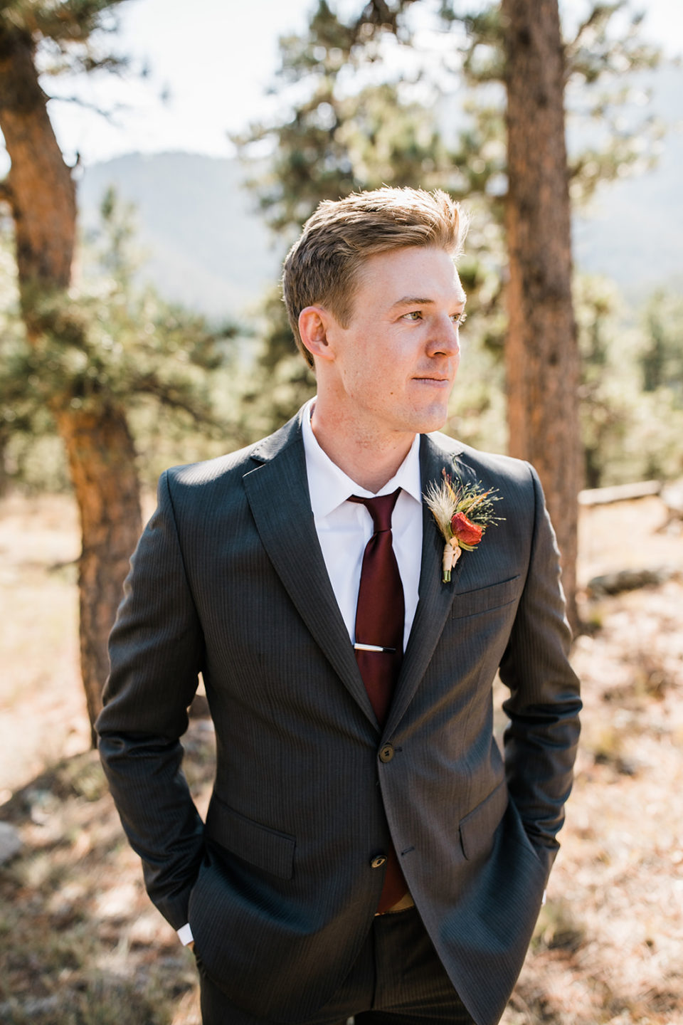 Colorado Mountain Wedding Groom