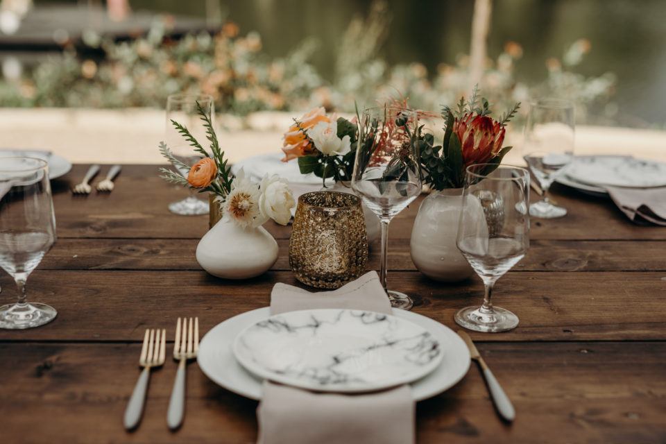 minimal table decor wedding reception elegant modern