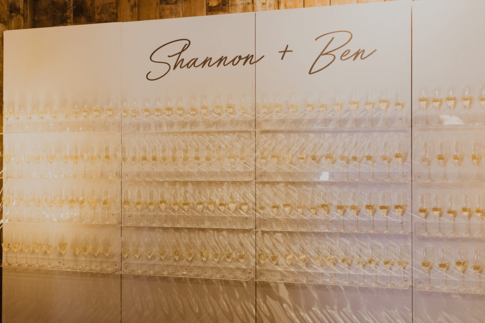custom champagne wall colorado wedding